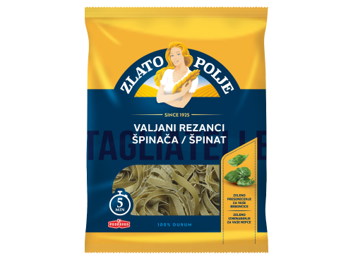 Zlatno polje TJESTENINA, valjani rezanci sa špinatom, 400 g